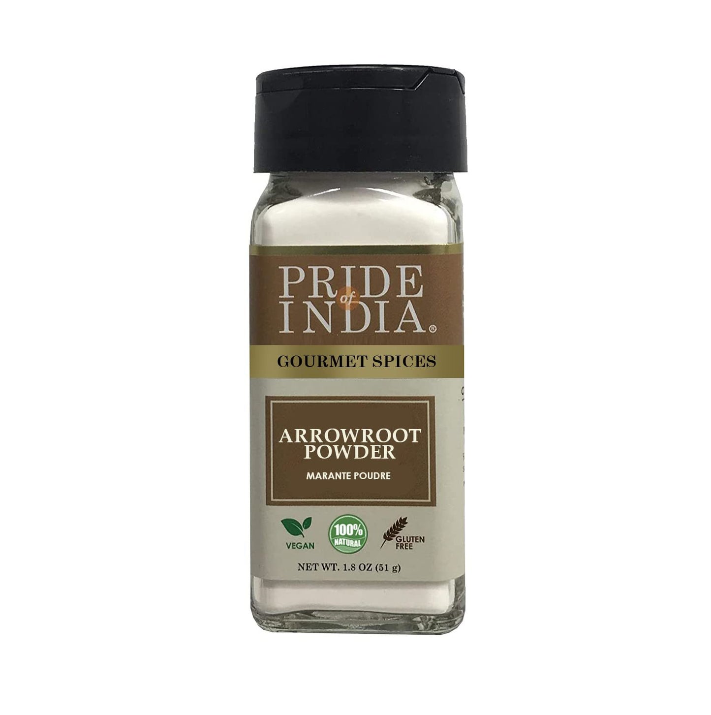 Pride of India – Natural Arrowroot Ground Powder – Gourmet Baking & Thickening Agent – Gluten & GMO Free – Good for Sauces, Fritters & Fries – Easy to Use