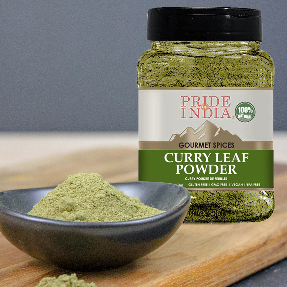 Pride Of India- Natural Curry Leaf Powder Ground - 7 oz (Half Pound) Resealable Pouch - Authentic Indian Spice Blend - Used in Soups, Stews, Chutneys and Rice etc. - Offers Best Value for Money