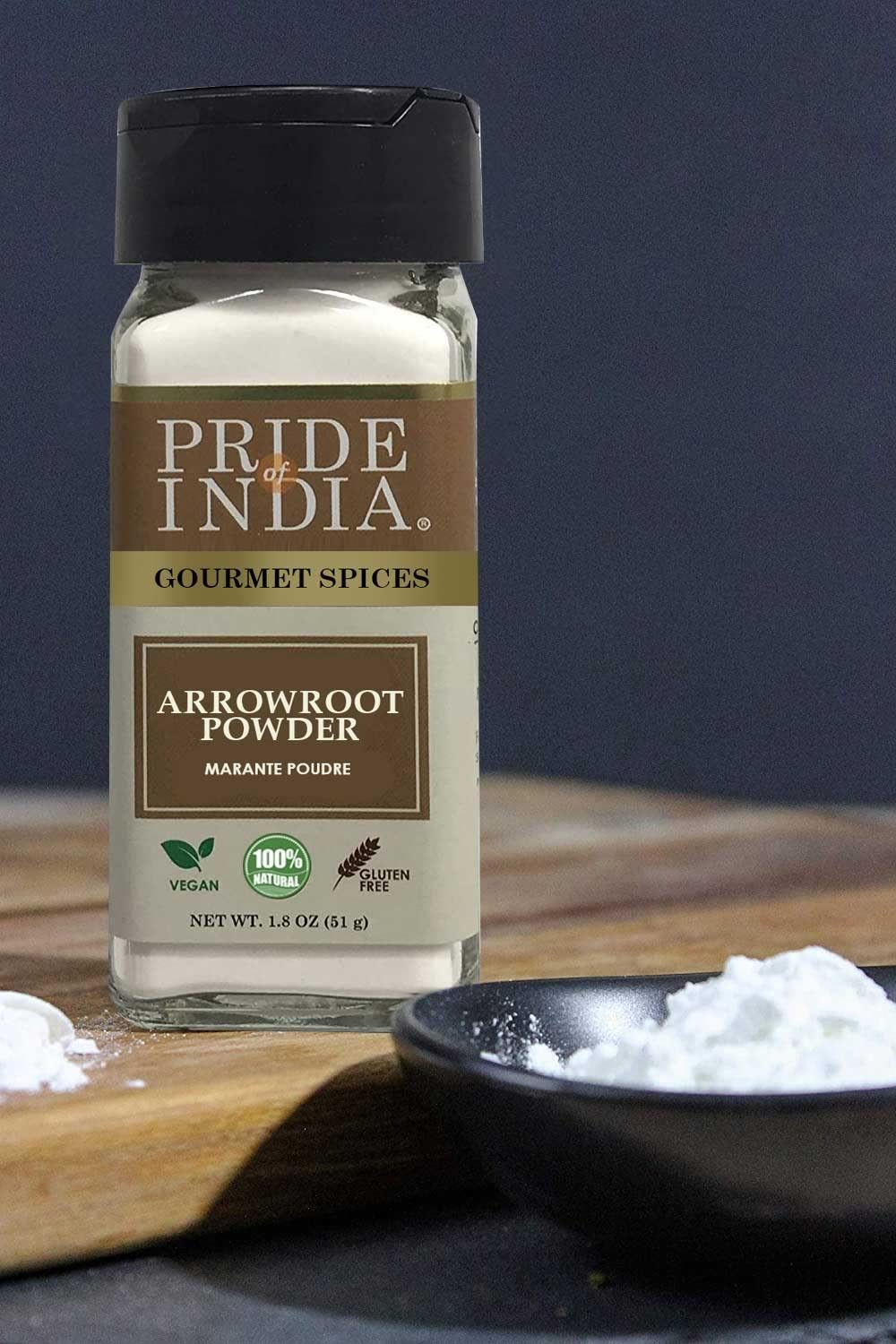 Pride of India – Natural Arrowroot Ground Powder – Gourmet Baking & Thickening Agent – Gluten & GMO Free – Good for Sauces, Fritters & Fries – Easy to Use