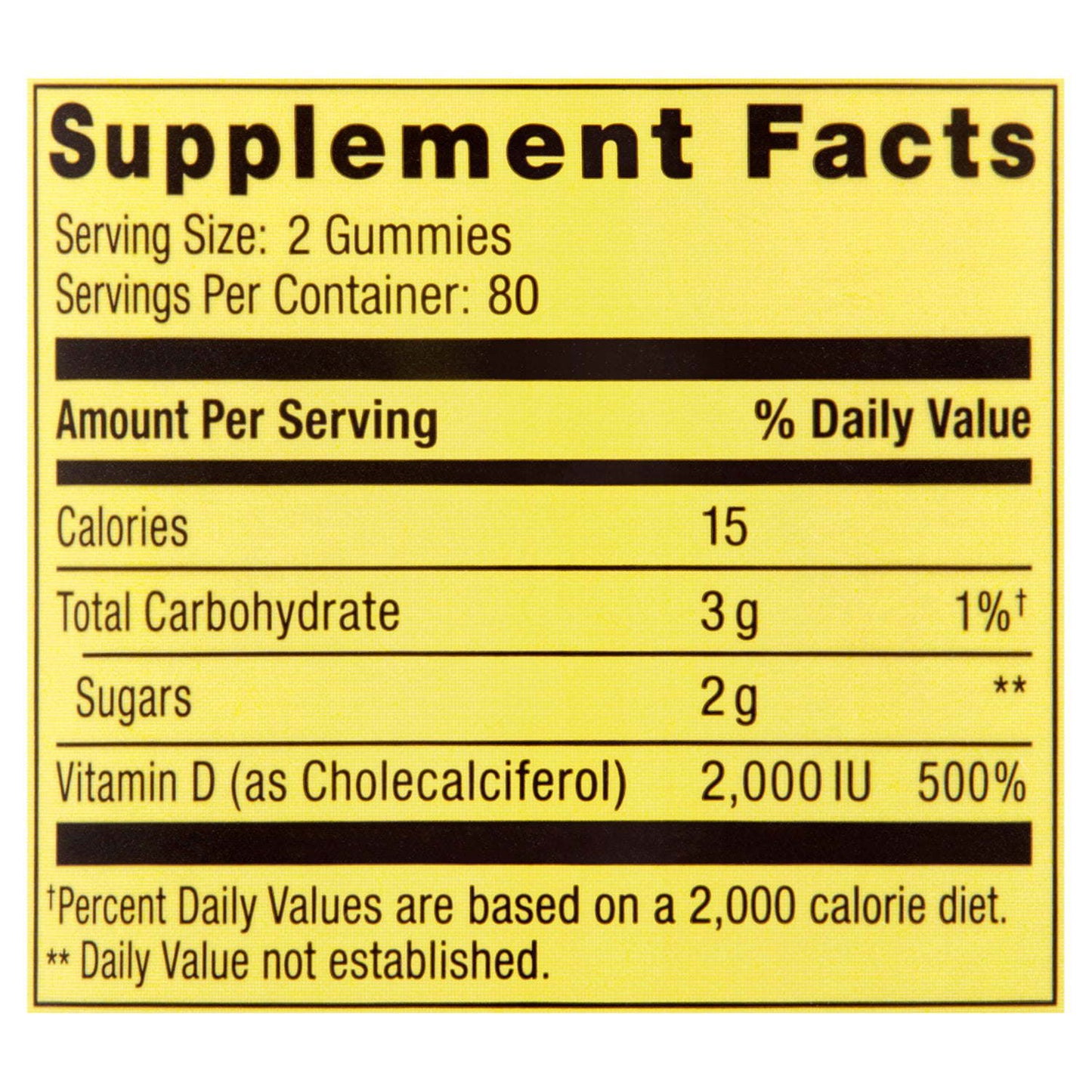 Spring Valley Vegetarian Vitamin D3 Gummies; 2000 IU; 50 mcg; 160 Count