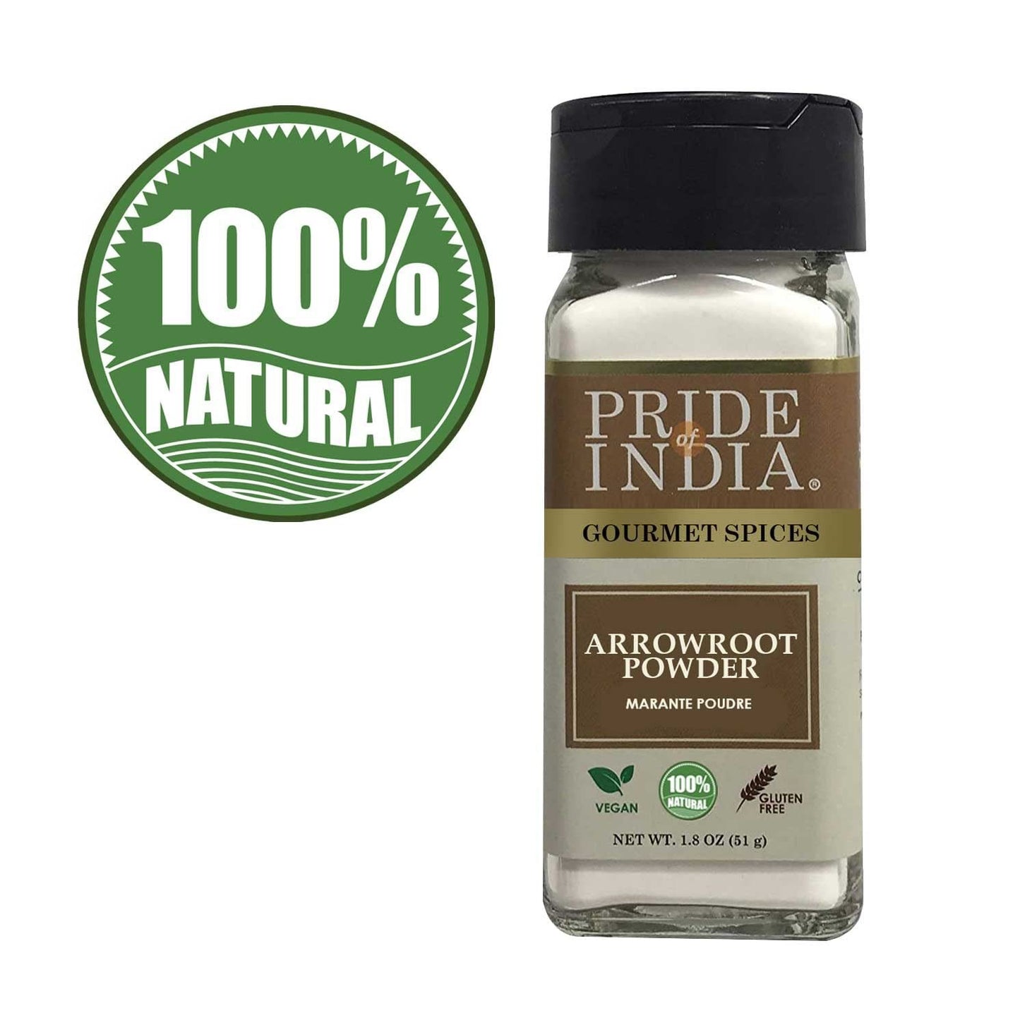 Pride of India – Natural Arrowroot Ground Powder – Gourmet Baking & Thickening Agent – Gluten & GMO Free – Good for Sauces, Fritters & Fries – Easy to Use