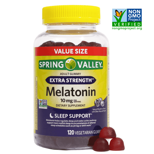 Spring Valley Vegetarian Melatonin Gummy Supplement;  10 mg;  120 Count