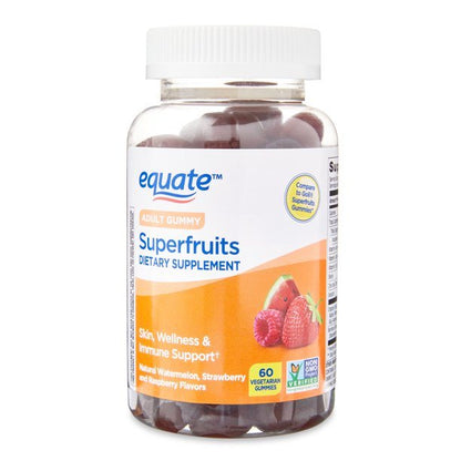 Equate Superfruits Vegetarian Gummy Supplement for Skin and Immune Support;  60 Count