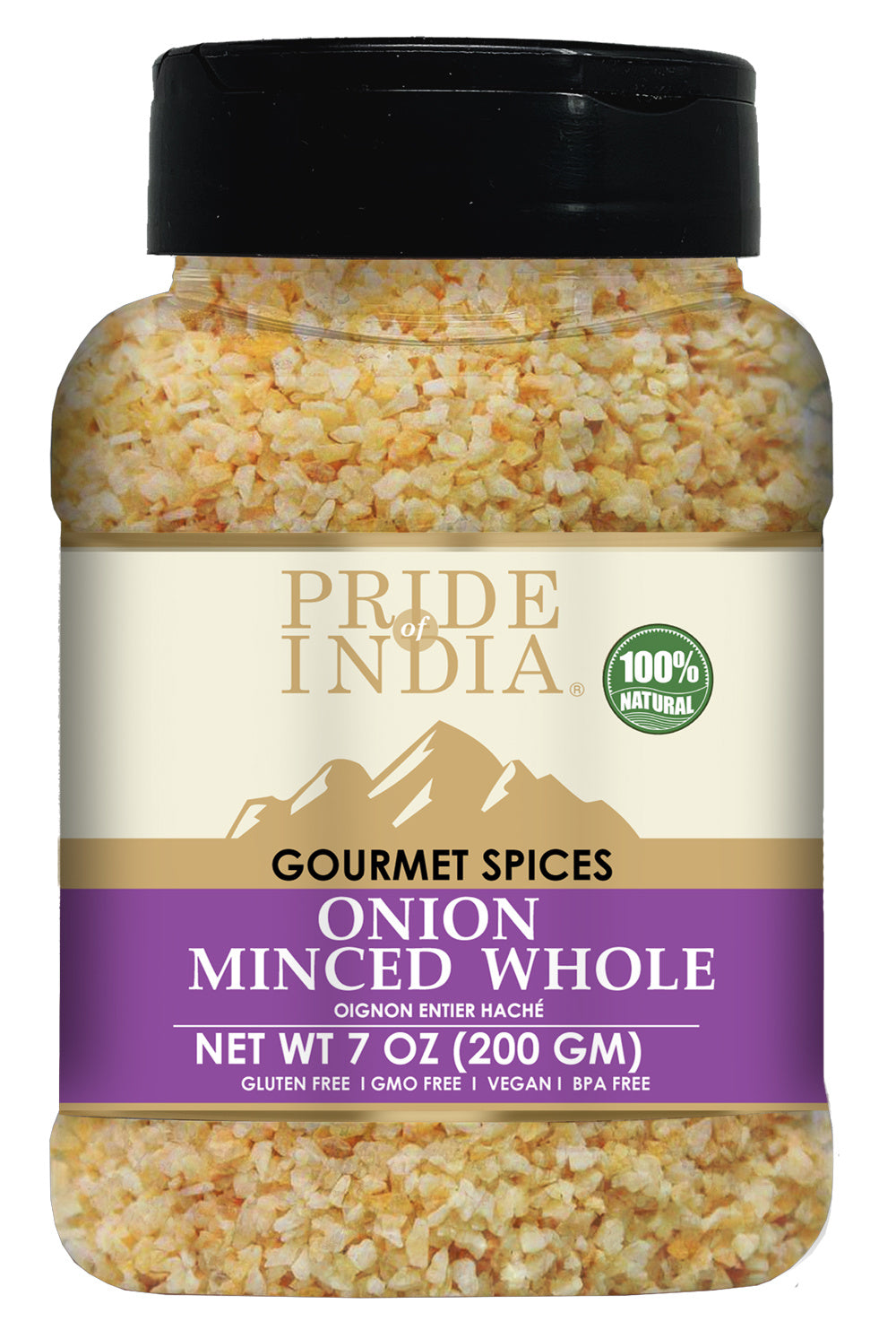 Pride of India – Onion Minced Whole – Gourmet Spice for Cooking – Pantry Essential – Adds Flavor to Sauces/Dips/Rubs/Marinades – Easy to Use