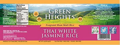 Thai White Jasmine Rice - 24 Ounce / 680 Grams Jar (15+ Servings) - Proudly Made in America - Healthy Nourishing Essentials by Green Heights 24 oz