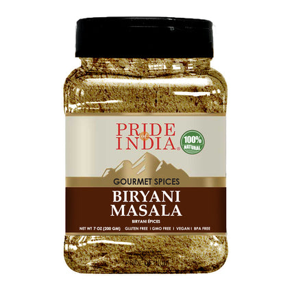 Pride Of India - Natural Biryani Masala Seasoning Spice Blend Powder, 16 oz Large Dual Sifting Jar - Great for Chicken Biryani, Vegetable Biryani, Paella, Rice Pilaf - Amazing Value for Money